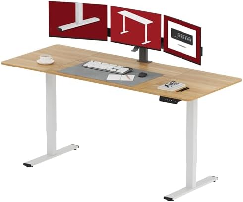 SANODESK Electric Standing Desk 79 x 32 Inches Height Adjustable Stand Up w/6 Button Ergonomic Computer Desk with Splice Board for Home Office  Black Frame   Black Tabletop