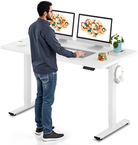 SANODESK Electric Standing Desk 79 x 32 Inches Height Adjustable Stand Up w/6 Button Ergonomic Computer Desk with Splice Board for Home Office  Black Frame   Black Tabletop