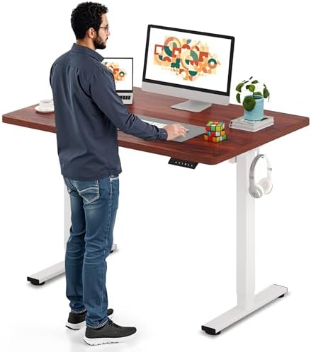 SANODESK Electric Standing Desk 79 x 32 Inches Height Adjustable Stand Up w/6 Button Ergonomic Computer Desk with Splice Board for Home Office  Black Frame   Black Tabletop