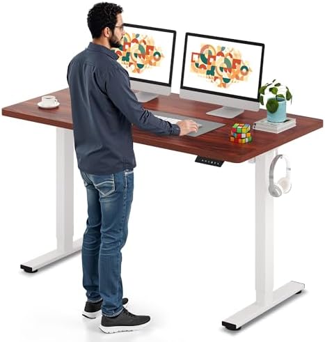 SANODESK Electric Standing Desk 79 x 32 Inches Height Adjustable Stand Up w/6 Button Ergonomic Computer Desk with Splice Board for Home Office  Black Frame   Black Tabletop