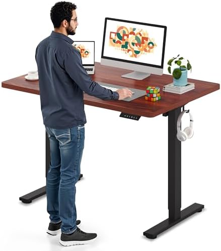 SANODESK Electric Standing Desk 79 x 32 Inches Height Adjustable Stand Up w/6 Button Ergonomic Computer Desk with Splice Board for Home Office  Black Frame   Black Tabletop