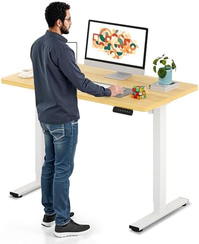 SANODESK Electric Standing Desk 79 x 32 Inches Height Adjustable Stand Up w/6 Button Ergonomic Computer Desk with Splice Board for Home Office  Black Frame   Black Tabletop