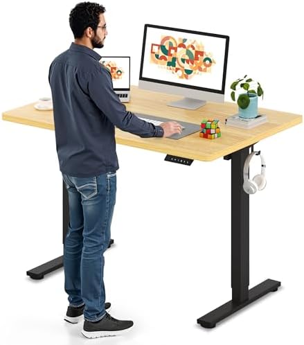 SANODESK Electric Standing Desk 79 x 32 Inches Height Adjustable Stand Up w/6 Button Ergonomic Computer Desk with Splice Board for Home Office  Black Frame   Black Tabletop