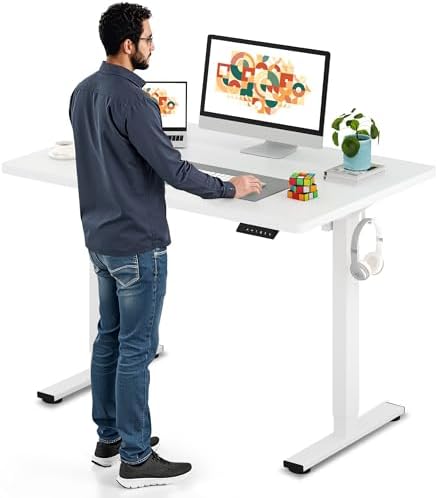 SANODESK Electric Standing Desk 79 x 32 Inches Height Adjustable Stand Up w/6 Button Ergonomic Computer Desk with Splice Board for Home Office  Black Frame   Black Tabletop