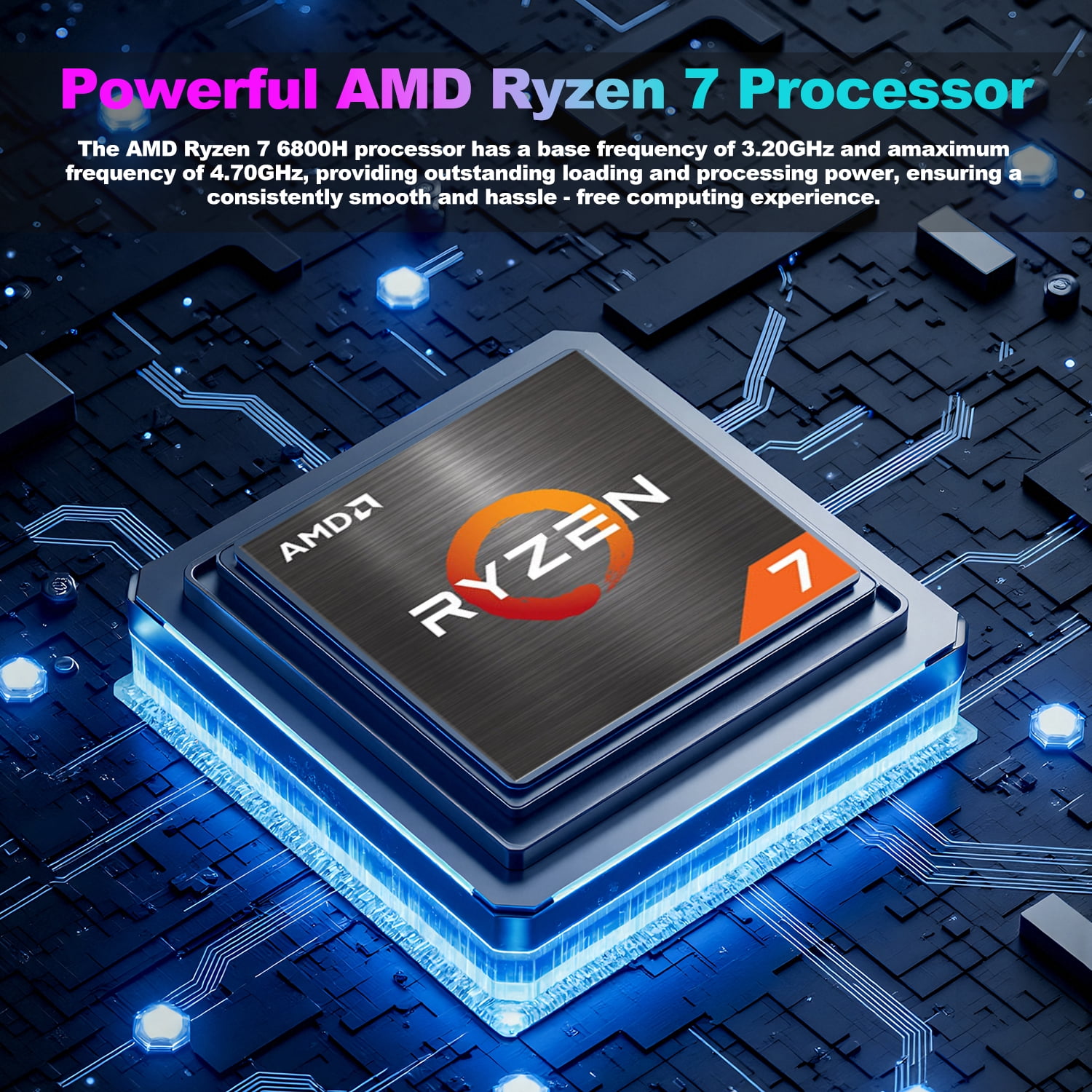 SANPTENT Gaming Laptop 16 inch 2 5K  AMD Ryzen 7 6800H  16GB DDR5 RAM  512GB SSD  AMD Radeon Graphics  WiFi 6  Backlit KB  Fingerprint  Win 11 Pro with Microsoft Office