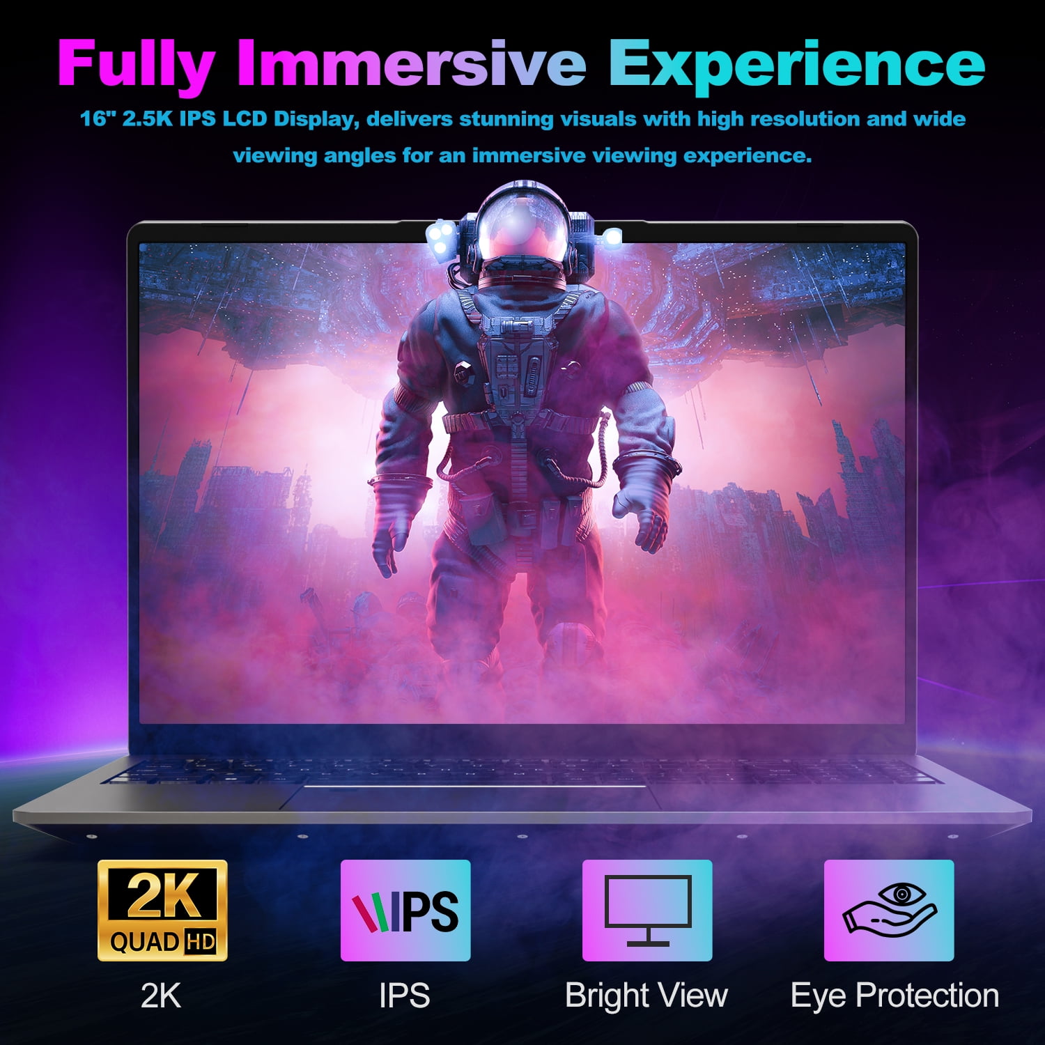 SANPTENT Gaming Laptop 16 inch 2 5K  AMD Ryzen 7 6800H  16GB DDR5 RAM  512GB SSD  AMD Radeon Graphics  WiFi 6  Backlit KB  Fingerprint  Win 11 Pro with Microsoft Office