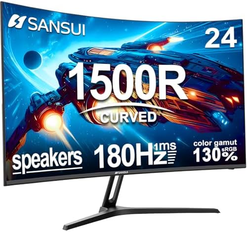 SANSUI 24 Inch Gaming Monitor 160Hz FHD 1080P Computer Monitor  FreeSync 1ms 4000 1 Contrast  HDMI DP Ports VESA Support Eye Care Monitor for Gaming Office  HDMI Cable Included ES G24F4M 