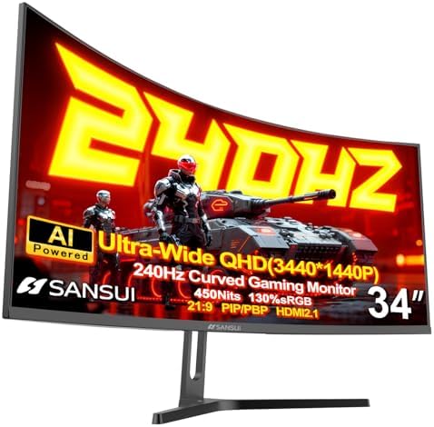 SANSUI 24 Inch Gaming Monitor 160Hz FHD 1080P Computer Monitor  FreeSync 1ms 4000 1 Contrast  HDMI DP Ports VESA Support Eye Care Monitor for Gaming Office  HDMI Cable Included ES G24F4M 