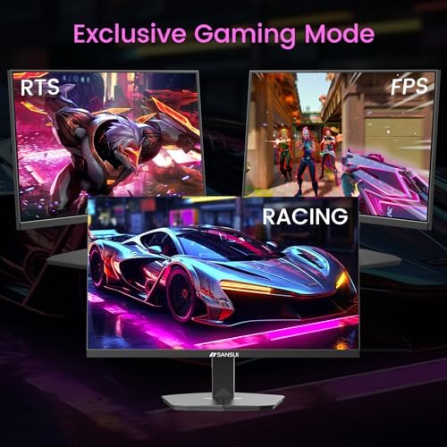 SANSUI 24 Inch Gaming Monitor 160Hz FHD 1080P Computer Monitor  FreeSync 1ms 4000 1 Contrast  HDMI DP Ports VESA Support Eye Care Monitor for Gaming Office  HDMI Cable Included ES G24F4M 