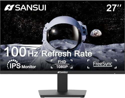 SANSUI 24 Inch Gaming Monitor 160Hz FHD 1080P Computer Monitor  FreeSync 1ms 4000 1 Contrast  HDMI DP Ports VESA Support Eye Care Monitor for Gaming Office  HDMI Cable Included ES G24F4M 