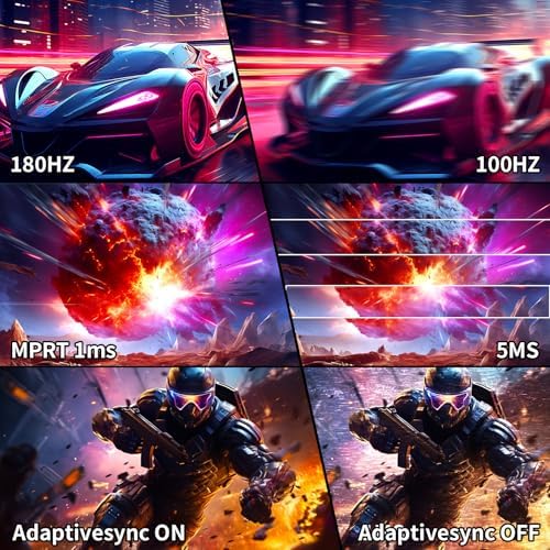 SANSUI 32 Inch Curved Gaming Monitor WQHD 2560 x 1440 180Hz Curved 1500R  Fast VA 1ms OD   HDR  300nits  sRGB 125   DCI P3 95   FreeSync  HDMI x2  DP1 4x2 DP Cable Included 