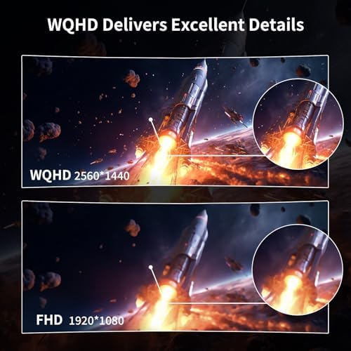 SANSUI 32 Inch Curved Gaming Monitor WQHD 2560 x 1440 180Hz Curved 1500R  Fast VA 1ms OD   HDR  300nits  sRGB 125   DCI P3 95   FreeSync  HDMI x2  DP1 4x2 DP Cable Included 