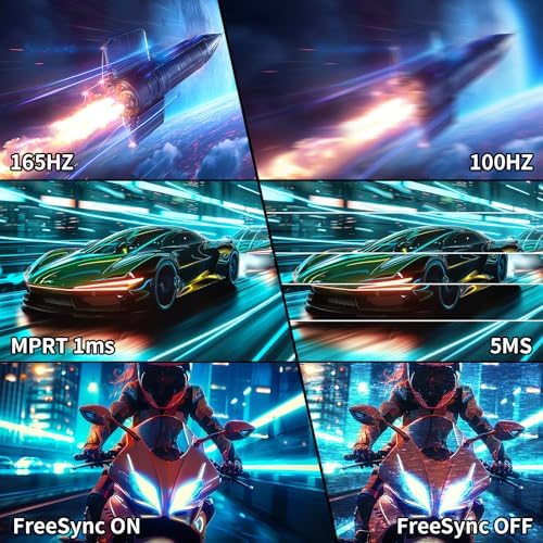 SANSUI 34 Inch Curved Gaming Monitor UWQHD 3440 x 1440 Up to 165Hz Curved 1500R   PIP/PBP  1ms MPRT   HDR  300nits  sRGB 125   DCI P3 95  FreeSync HDMIx2 DP1 4 x2  DP Cable Included 