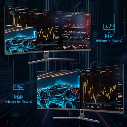 SANSUI 34 Inch Curved Gaming Monitor UWQHD 3440 x 1440 Up to 165Hz Curved 1500R   PIP/PBP  1ms MPRT   HDR  300nits  sRGB 125   DCI P3 95  FreeSync HDMIx2 DP1 4 x2  DP Cable Included 