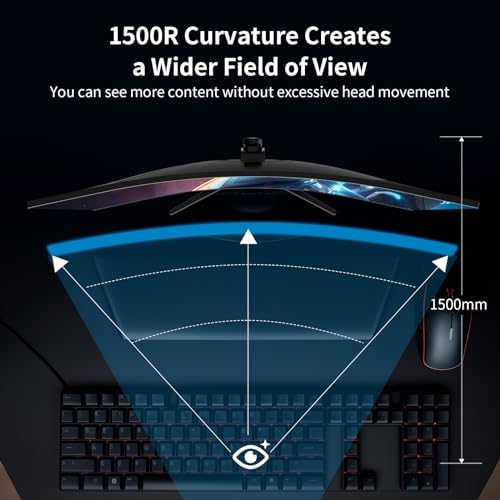 SANSUI 34 Inch Curved Gaming Monitor UWQHD 3440 x 1440 Up to 165Hz Curved 1500R   PIP/PBP  1ms MPRT   HDR  300nits  sRGB 125   DCI P3 95  FreeSync HDMIx2 DP1 4 x2  DP Cable Included 