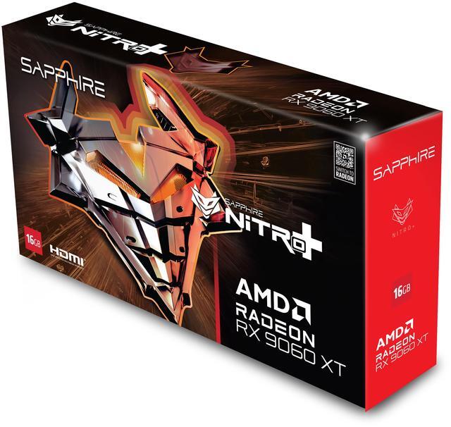 SAPPHIRE NITRO  Radeon RX 9060 XT 16GB GDDR6 PCI Express 5 0 x16 ATX Graphics Card 11350 01 20G
