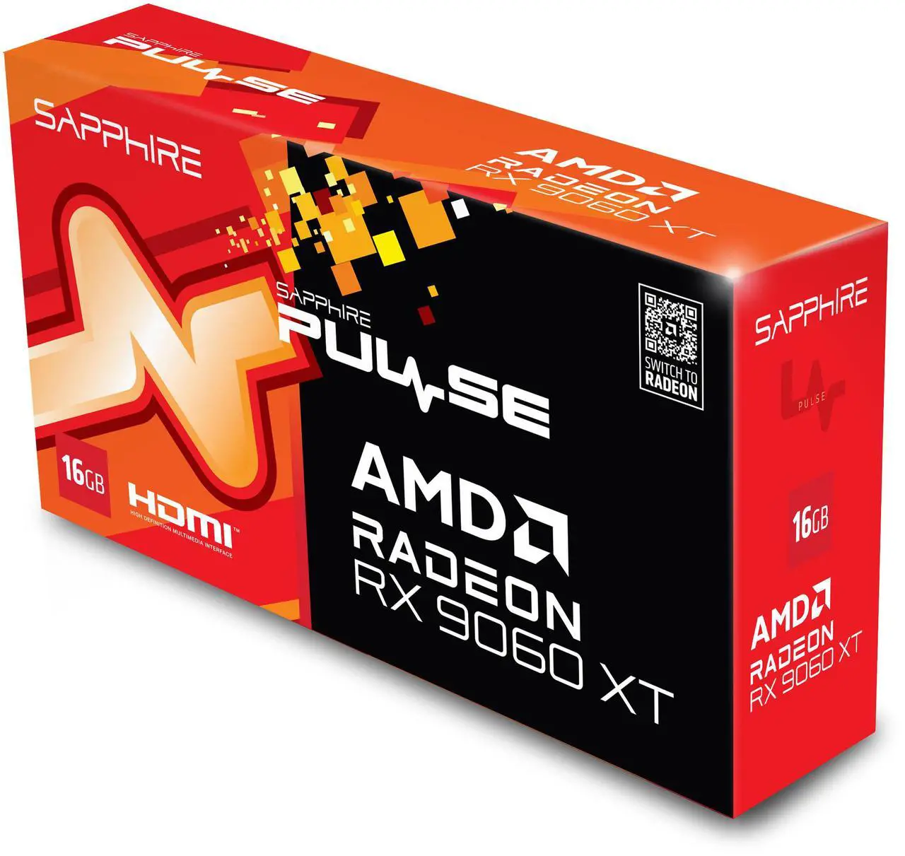 SAPPHIRE PULSE Radeon RX 9060 XT 16GB GDDR6 PCI Express 5 0 x16 ATX Graphics Card 11350 03 20G