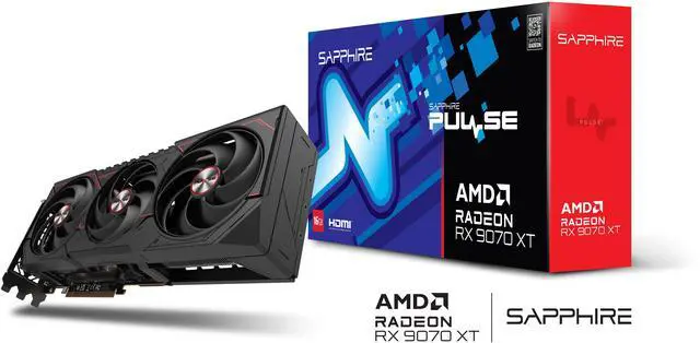 SAPPHIRE PULSE Radeon RX 9070 XT 16GB GDDR6 PCI Express 5 0 x16 ATX Graphics Card 11348 03 20G