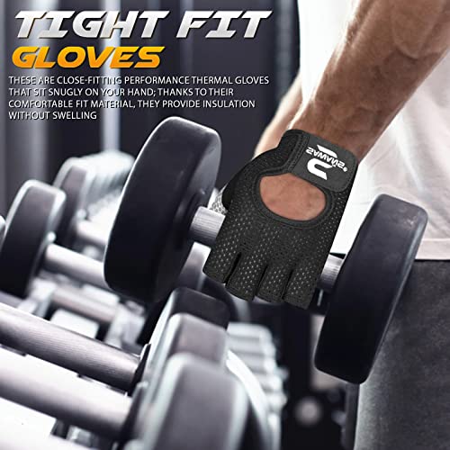 SAWANS Workout Gloves for Men and Women Weight Lifting Gloves Gym Fitness Exercise Cycling Pull ups Microfiber Lightweight Breathable Non Slip Silicone Padded Palm Grip Protection