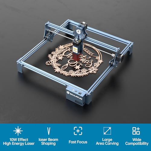 SCULPFUN S9 Pro 10W Laser Engraver  0 06mm High Precision Laser Engraving Machine  Up to 20mm Wood 15mm Acrylic Laser Cutter  Laser Engraver Machine for Wood Metal Acrylic Leather