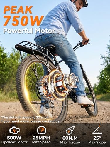 SD26 Electric Bike for Adult with NFC Unlock  25MPH Peak 750W Ebike with 48V 13Ah & 60 Miles Max Range  26 Commuter E MTB for Men Women  UL 2849 Certified