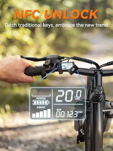 SD26 Electric Bike for Adult with NFC Unlock  25MPH Peak 750W Ebike with 48V 13Ah & 60 Miles Max Range  26 Commuter E MTB for Men Women  UL 2849 Certified