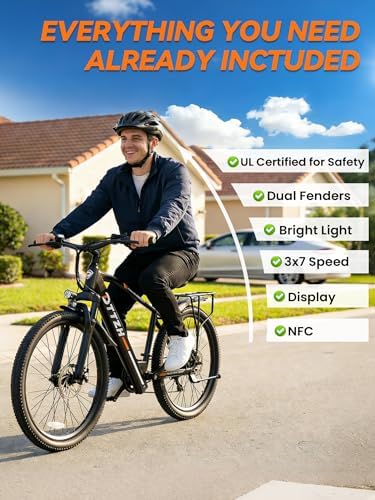 SD26 Electric Bike for Adult with NFC Unlock  25MPH Peak 750W Ebike with 48V 13Ah & 60 Miles Max Range  26 Commuter E MTB for Men Women  UL 2849 Certified