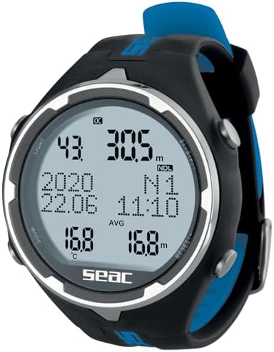 SEAC Action HR  High Resistance Dive Computer with Scuba and Freediving Mode  Dive Logbook  Dive Planner  Safety Alarms  HR Black/Red