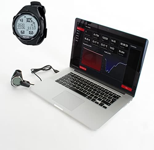 SEAC Action HR  High Resistance Dive Computer with Scuba and Freediving Mode  Dive Logbook  Dive Planner  Safety Alarms  HR Black/Red