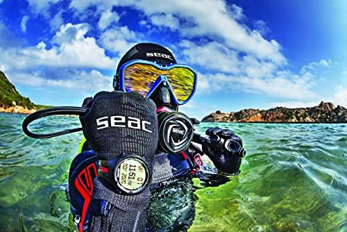 SEAC Action HR  High Resistance Dive Computer with Scuba and Freediving Mode  Dive Logbook  Dive Planner  Safety Alarms  HR Black/Red