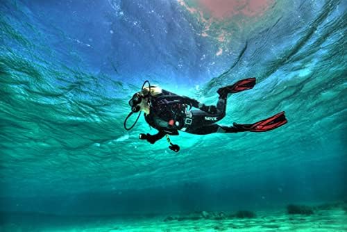 SEAC Action HR  High Resistance Dive Computer with Scuba and Freediving Mode  Dive Logbook  Dive Planner  Safety Alarms  HR Black/Red