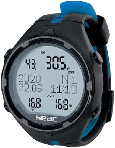 SEAC Action HR  High Resistance Dive Computer with Scuba and Freediving Mode  Dive Logbook  Dive Planner  Safety Alarms  HR Black/Red