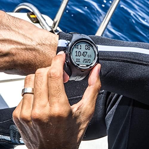 SEAC Action HR  High Resistance Dive Computer with Scuba and Freediving Mode  Dive Logbook  Dive Planner  Safety Alarms  HR Black/Red