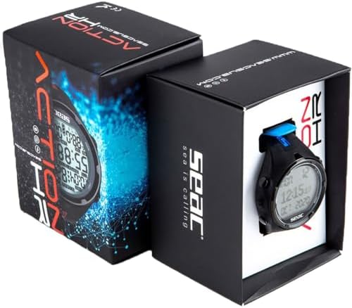 SEAC Action HR  High Resistance Dive Computer with Scuba and Freediving Mode  Dive Logbook  Dive Planner  Safety Alarms  HR Black/Red