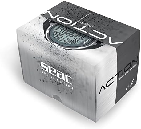 SEAC Action HR  High Resistance Dive Computer with Scuba and Freediving Mode  Dive Logbook  Dive Planner  Safety Alarms  HR Black/Red