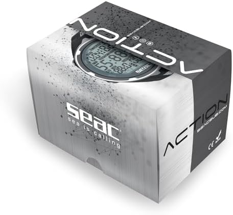 SEAC Action HR  High Resistance Dive Computer with Scuba and Freediving Mode  Dive Logbook  Dive Planner  Safety Alarms  HR Black/Red