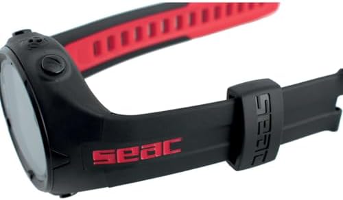 SEAC Action HR  High Resistance Dive Computer with Scuba and Freediving Mode  Dive Logbook  Dive Planner  Safety Alarms  HR Black/Red