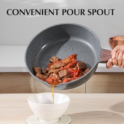 SENSARTE Nonstick Cookware Set 13 Piece  Non Stick Pots and Pans Set with Swiss Granite Coating  Healthy Kitchen Cooking Set  Stay Cool Handles  Induction Compatible  PFOA/PFOS Free