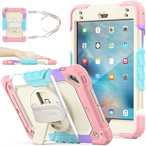 SEYMAC stock Case for iPad  A16  11th/10th Generation 11/10 9 2025/2022  Full Body Drop Protection Case with Screen Protector &360  Rotate Hand Strap/Stand  Black