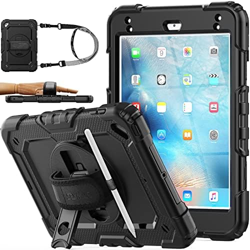 SEYMAC stock Case for iPad  A16  11th/10th Generation 11/10 9 2025/2022  Full Body Drop Protection Case with Screen Protector &360  Rotate Hand Strap/Stand  Black