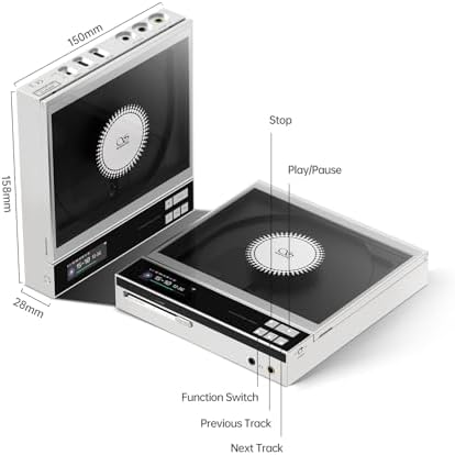 SHANLING EC Zero AKM Portable CD Player  Support AK4493S DAC  768kHz/32bit & DSD512  Hi Res HiFi EC Zero CD Player with CD Ripping  4 4mm/3 5mm/Coaxial/LINE Output  5500mAh Battery  Up to 36mW 32 