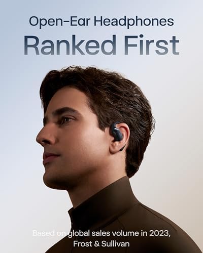 SHOKZ NEW OpenFit 2  Open Ear Headphones  Dolby Audio Enabled  Comfortable Earbuds with Soft Ear Hooks  48H Playtime  IP55 Water Resistant  USB C Fast Charging  Wireless Charging  Carrying Bag  Black