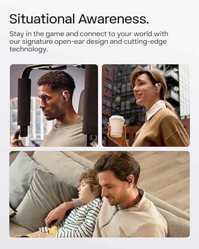 SHOKZ NEW OpenFit 2  Open Ear Headphones  Dolby Audio Enabled  Comfortable Earbuds with Soft Ear Hooks  48H Playtime  IP55 Water Resistant  USB C Fast Charging  Wireless Charging  Carrying Bag  Black