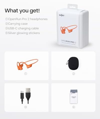SHOKZ New OpenRun Pro 2  Bone Conduction Headphones  Open Ear Bluetooth Wireless Sport Earphones for Running  Workouts   Sweat Resistant  Secure Comfortable Fit  Deep Bass  Smart Mic  Reflective Strip