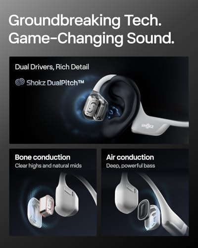 SHOKZ New OpenRun Pro 2  Bone Conduction Headphones  Open Ear Bluetooth Wireless Sport Earphones for Running  Workouts   Sweat Resistant  Secure Comfortable Fit  Deep Bass  Smart Mic  Reflective Strip