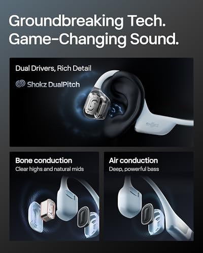 SHOKZ New OpenRun Pro 2  Bone Conduction Headphones  Open Ear Bluetooth Wireless Sport Earphones for Running  Workouts   Sweat Resistant  Secure Comfortable Fit  Deep Bass  Smart Mic  Reflective Strip
