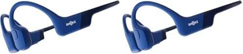 SHOKZ OpenRun Bone Conduction Open Ear Bluetooth Sport Headphones  Running Workout Bundle with Waterproof Carrying Case & Sweat Headband  IP67 Sweat Resistant  8H Playtime  Mic  Black