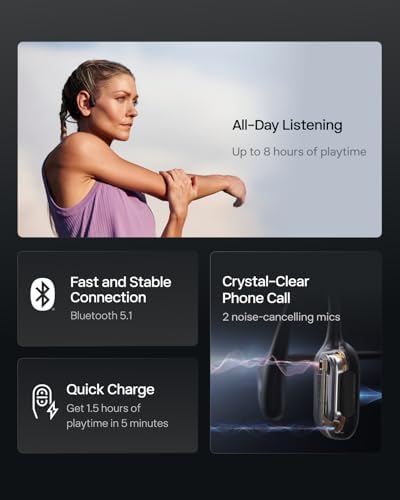 SHOKZ OpenRun Pro Bone Conduction Headphones  Open Ear Bluetooth Wireless Sport Headphones for Running and Workout  Sweat Resistant  Long Battery Life  Premium Deep Bass  Mic with Hair Band  Black