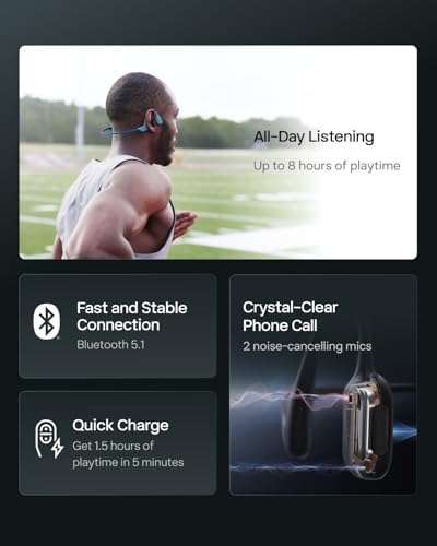 SHOKZ OpenRun Pro Bone Conduction Headphones  Open Ear Bluetooth Wireless Sport Headphones for Running and Workout  Sweat Resistant  Long Battery Life  Premium Deep Bass  Mic with Hair Band  Black