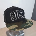 SICK ADJUSTABLE SNAPBACK BASEBALL HAT/CAP  BLACK/CAMO  OUTDOOR/SPORTS